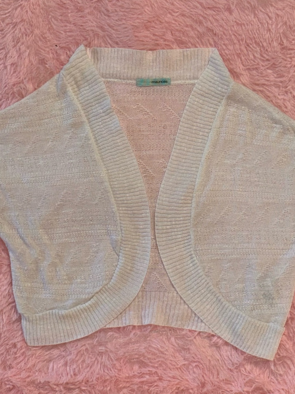 Maurice Ivory open front cropped shrug cardigan